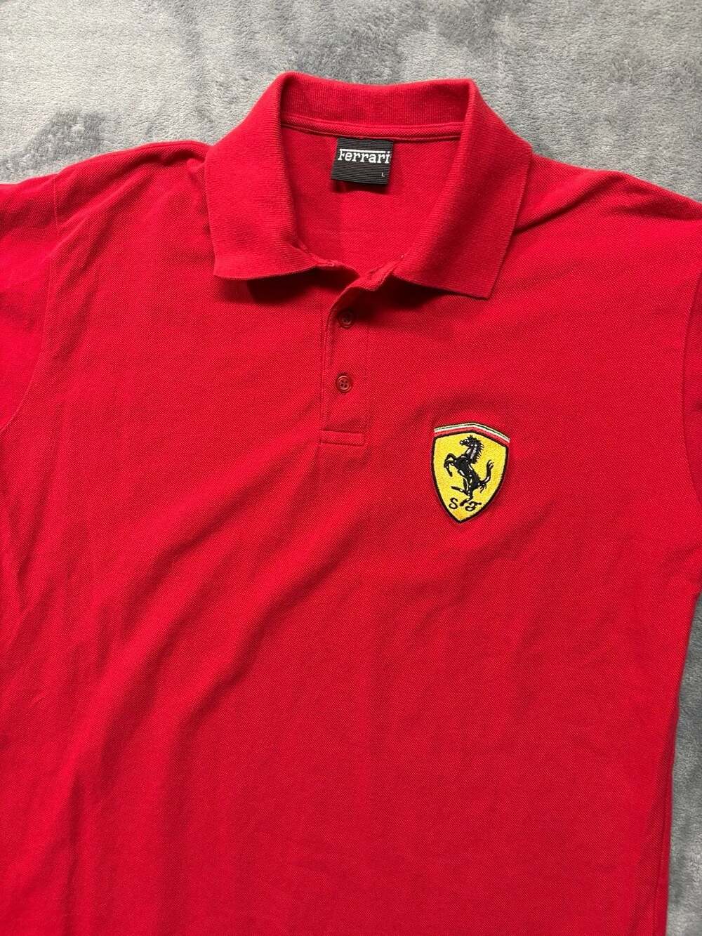 Vintage Ferrari Scuderia Formula 1 Red Cotton Polo Shirt Men's Large streetwear